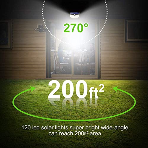 Solar Outdoor Wall Lights with 120 LEDs - 3 Modes