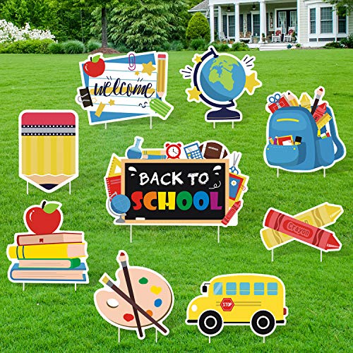 Colorful Back to School Yard Sign Set of 9