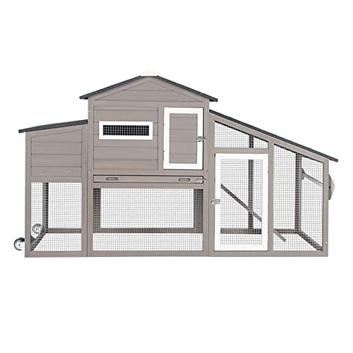 Wooden Chicken Coop with Mobile Run and Nesting Box