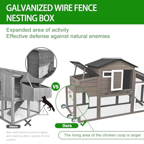 Wooden Chicken Coop with Mobile Run and Nesting Box