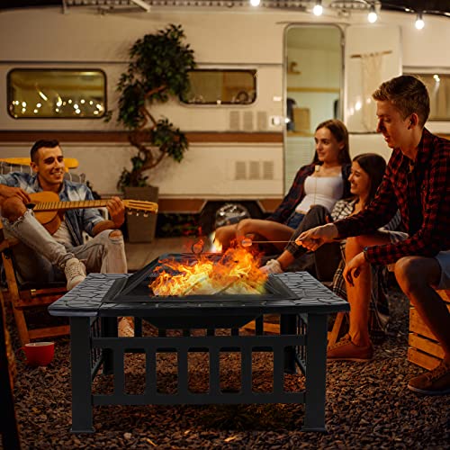 32 Inch Outdoor Fire Pit Table for Camping & BBQ