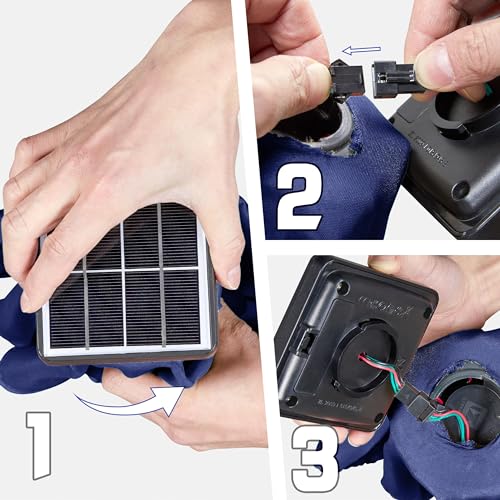 Yaheetech 9FT Patio Solar Market Umbrella w/ 22L Fillable Base - Outdoor Table Umbrella w/UV Protection & Crank Lift w/Base Stand Included for Garden/Lawn/Deck/Backyard/Pool - Navy Blue