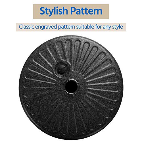 Yaheetech 9FT Patio Solar Market Umbrella w/ 22L Fillable Base - Outdoor Table Umbrella w/UV Protection & Crank Lift w/Base Stand Included for Garden/Lawn/Deck/Backyard/Pool - Navy Blue