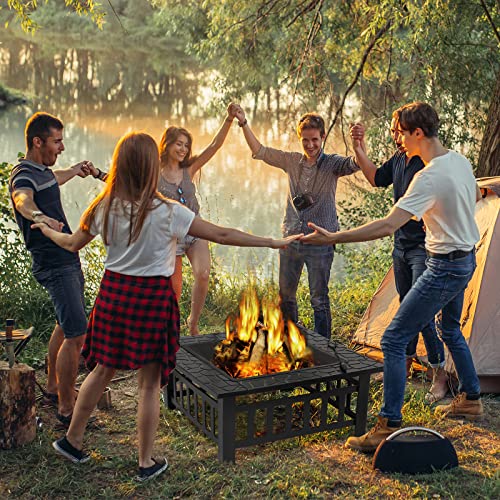 32 Inch Outdoor Fire Pit Table for Camping & BBQ