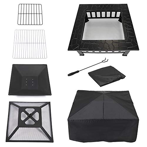 32 Inch Outdoor Fire Pit Table for Camping & BBQ
