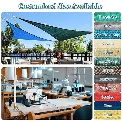 Shade&Beyond Triangle Sun Shade Sail 16'X16'X16' Permeable Canopy Rust Red for Patio Garden Yard Deck Pergola (We Make Custom Size)