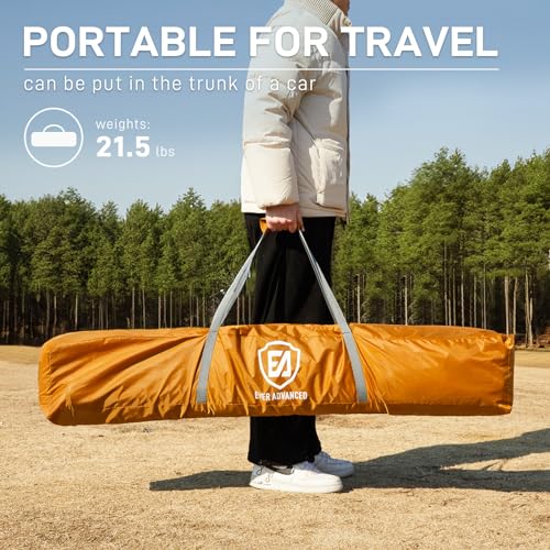 EVER ADVANCED Pop up Gazebo Tent for Backyard, 11.5 x 9.8 ft, Instant Screened Tent Screen House Canopy with Netting, Orange