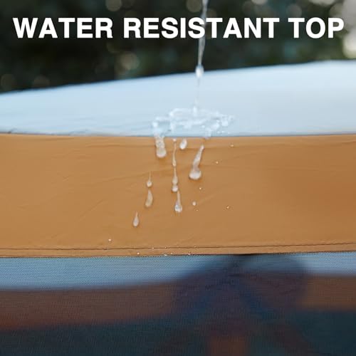 EVER ADVANCED Pop up Gazebo Tent for Backyard, 11.5 x 9.8 ft, Instant Screened Tent Screen House Canopy with Netting, Orange