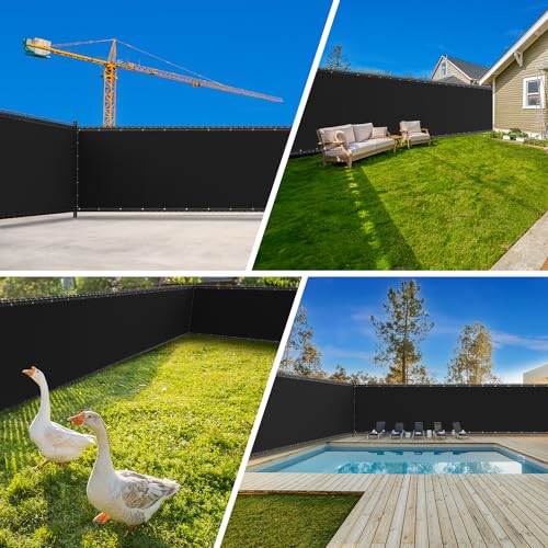 Patiobay 6X50FT Privacy Screen Fence, Heavy Duty Fencing Shade Cover, 170GSM 90% Blockage Mesh Shade Net for Wall Garden Yard Backyard (6 ft X 50 ft, Black)