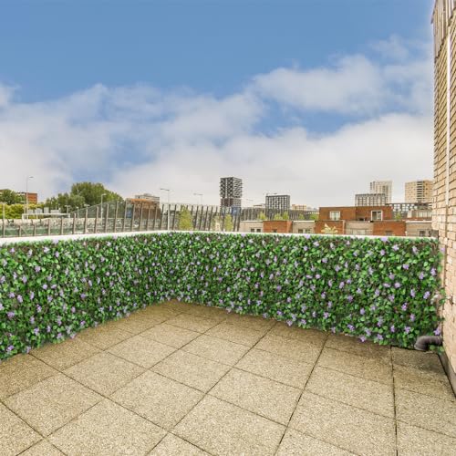 DOEWORKS Expandable Fence Privacy Screen for Balcony Patio Outdoor, 2PCS Faux Ivy Fencing Panel for Backdrop Garden Backyard Home Decorations