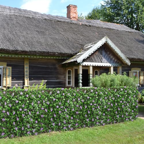 DOEWORKS Expandable Fence Privacy Screen for Balcony Patio Outdoor, 2PCS Faux Ivy Fencing Panel for Backdrop Garden Backyard Home Decorations