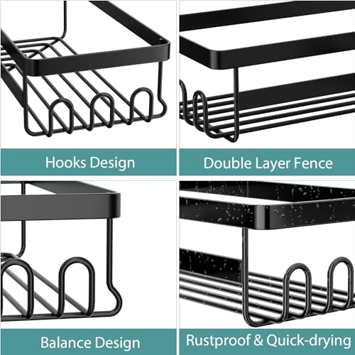 Corner Shower Caddy Set with Soap Holder and Hooks