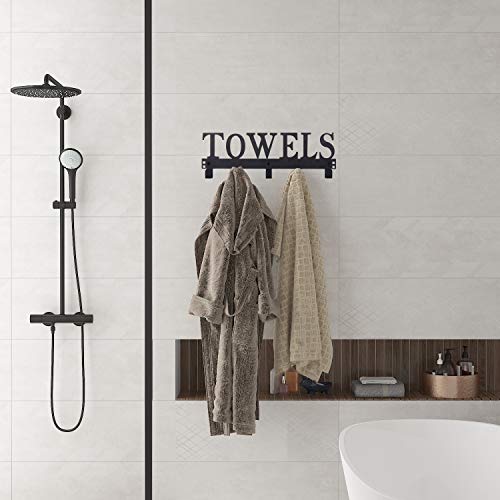 Black Metal Over-the-Door Towel Hooks & Wall Mount
