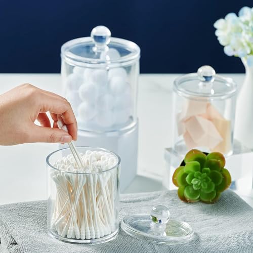6-Pack Clear Apothecary Jars for Bathroom Decor Storage