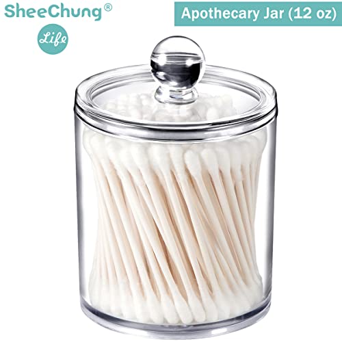 6-Pack Clear Apothecary Jars for Bathroom Decor Storage