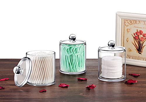 6-Pack Clear Apothecary Jars for Bathroom Decor Storage