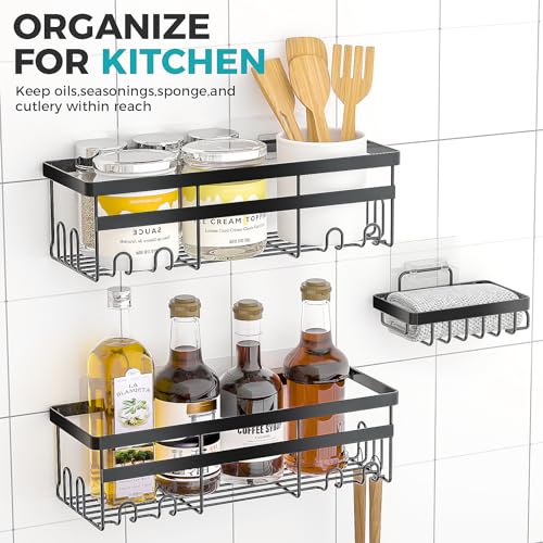 3-Pack Shower Caddy Set with Soap Holder & Hooks