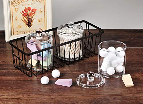 6-Pack Clear Apothecary Jars for Bathroom Decor Storage