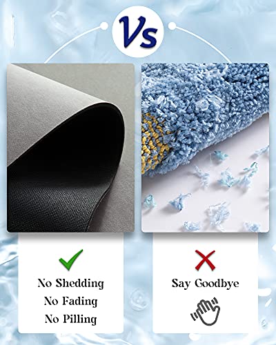 MontVoo Rubber Bath Mat - Thin, Absorbent, Non-Slip