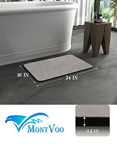 MontVoo Rubber Bath Mat - Thin, Absorbent, Non-Slip