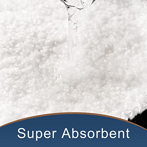 Soft Black and White Bathroom Rugs, Non-Slip Absorbent Mats