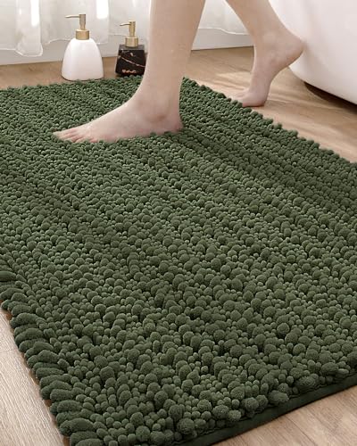 Soft Chenille Bath Mat - Non Slip & Absorbent