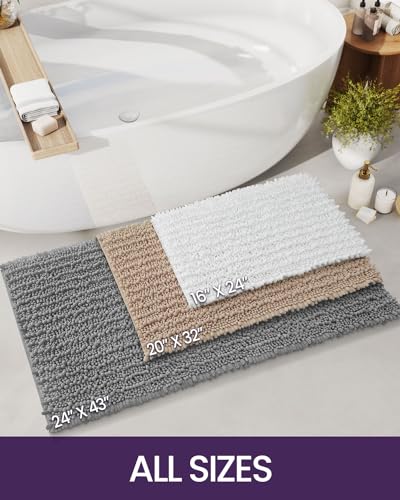 Soft Chenille Bath Mat - Non Slip & Absorbent