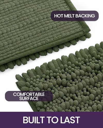 Soft Chenille Bath Mat - Non Slip & Absorbent