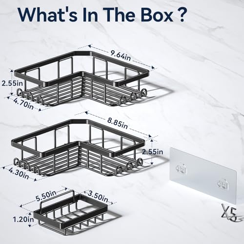 YASONIC Corner Shower Caddy Set, Rustproof Stainless Steel