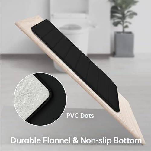 Black Memory Foam Bathroom Rug Set with U-Shaped Toilet Rug