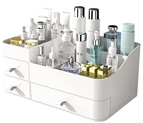 Large Vanity Makeup Organizer for Cosmetics Storage, White