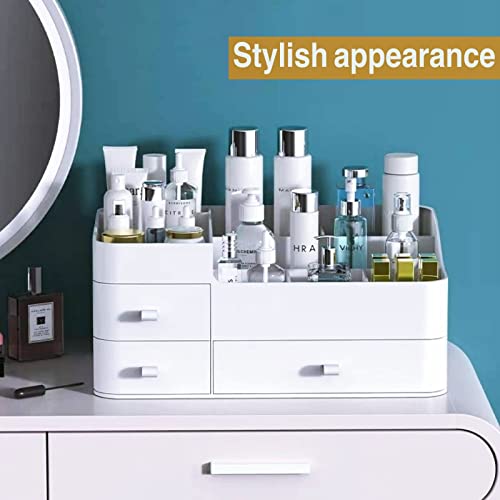 Large Vanity Makeup Organizer for Cosmetics Storage, White