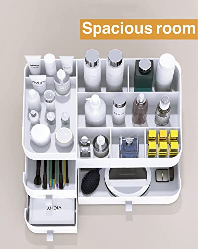 Large Vanity Makeup Organizer for Cosmetics Storage, White