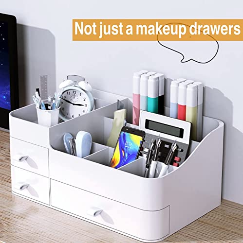 Large Vanity Makeup Organizer for Cosmetics Storage, White