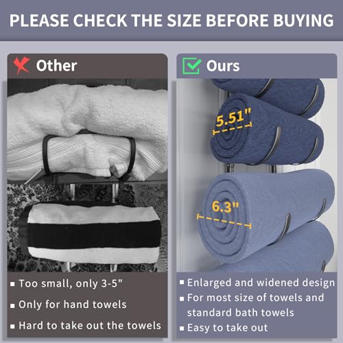 Adjustable 7-Tier Over-The-Door Towel Rack, Metal Wall Mounted