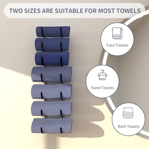 Adjustable 7-Tier Over-The-Door Towel Rack, Metal Wall Mounted