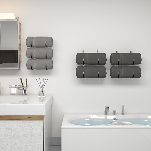 Adjustable 7-Tier Over-The-Door Towel Rack, Metal Wall Mounted