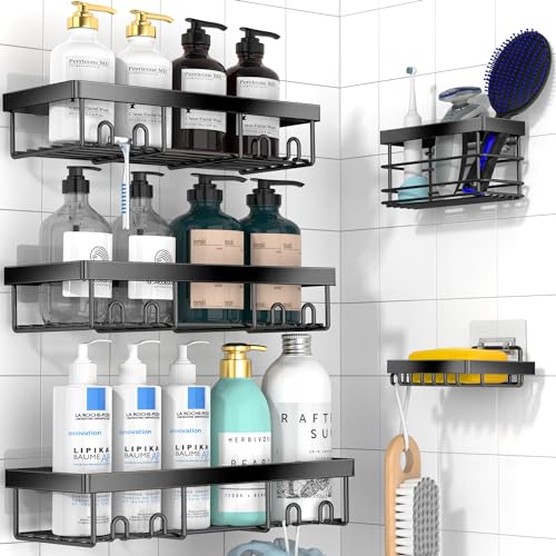 Adhesive Shower Caddy Organizer Shelves - 5 Pack