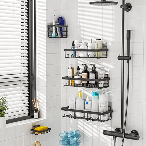 Adhesive Shower Caddy Organizer Shelves - 5 Pack