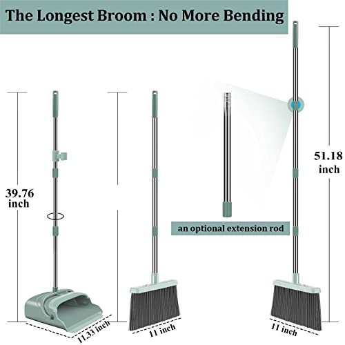 Large Size Stiff Broom & Dustpan Set, Indoor/Outdoor Use