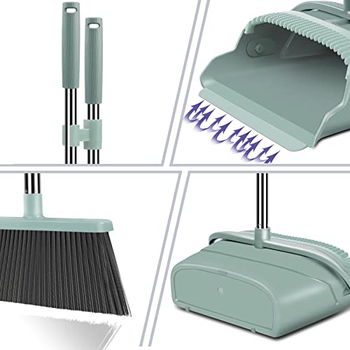 Large Size Stiff Broom & Dustpan Set, Indoor/Outdoor Use