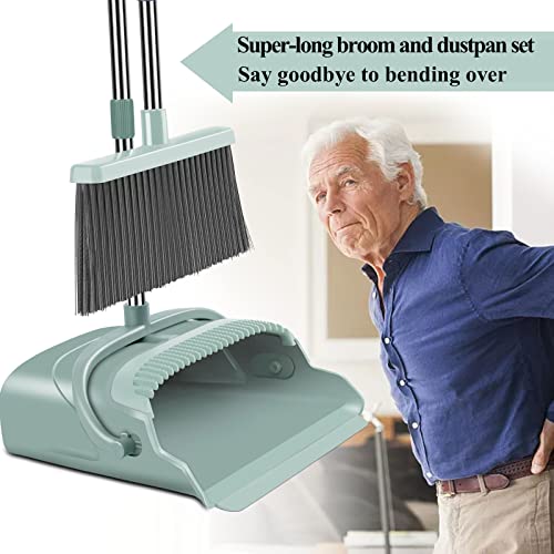 Large Size Stiff Broom & Dustpan Set, Indoor/Outdoor Use