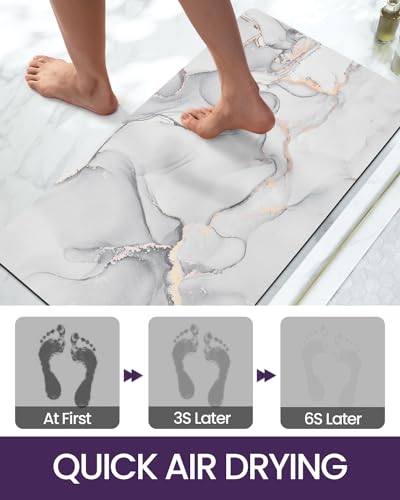 Ultra Thin Non-Slip Light Grey Bathroom Floor Mat