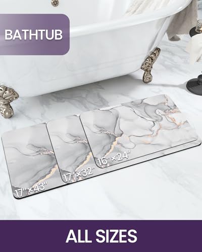Ultra Thin Non-Slip Light Grey Bathroom Floor Mat