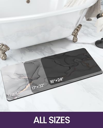 Ultra Thin Non-Slip Light Grey Bathroom Floor Mat