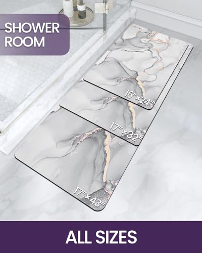 Ultra Thin Non-Slip Light Grey Bathroom Floor Mat