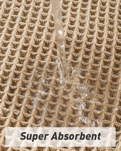 AMOAMI Waffle Runner Rug: Super Absorbent, Non Slip