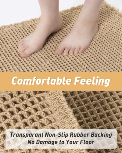 AMOAMI Waffle Runner Rug: Super Absorbent, Non Slip