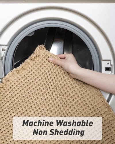 AMOAMI Waffle Runner Rug: Super Absorbent, Non Slip