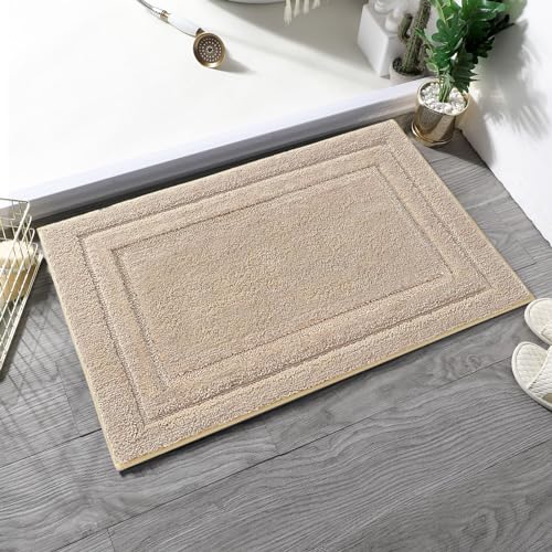 Luxurious Non-Slip Shaggy Bathroom Rug Mat, Beige